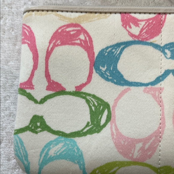 Vintage Coach Wristlet with Colorful Logo Pattern